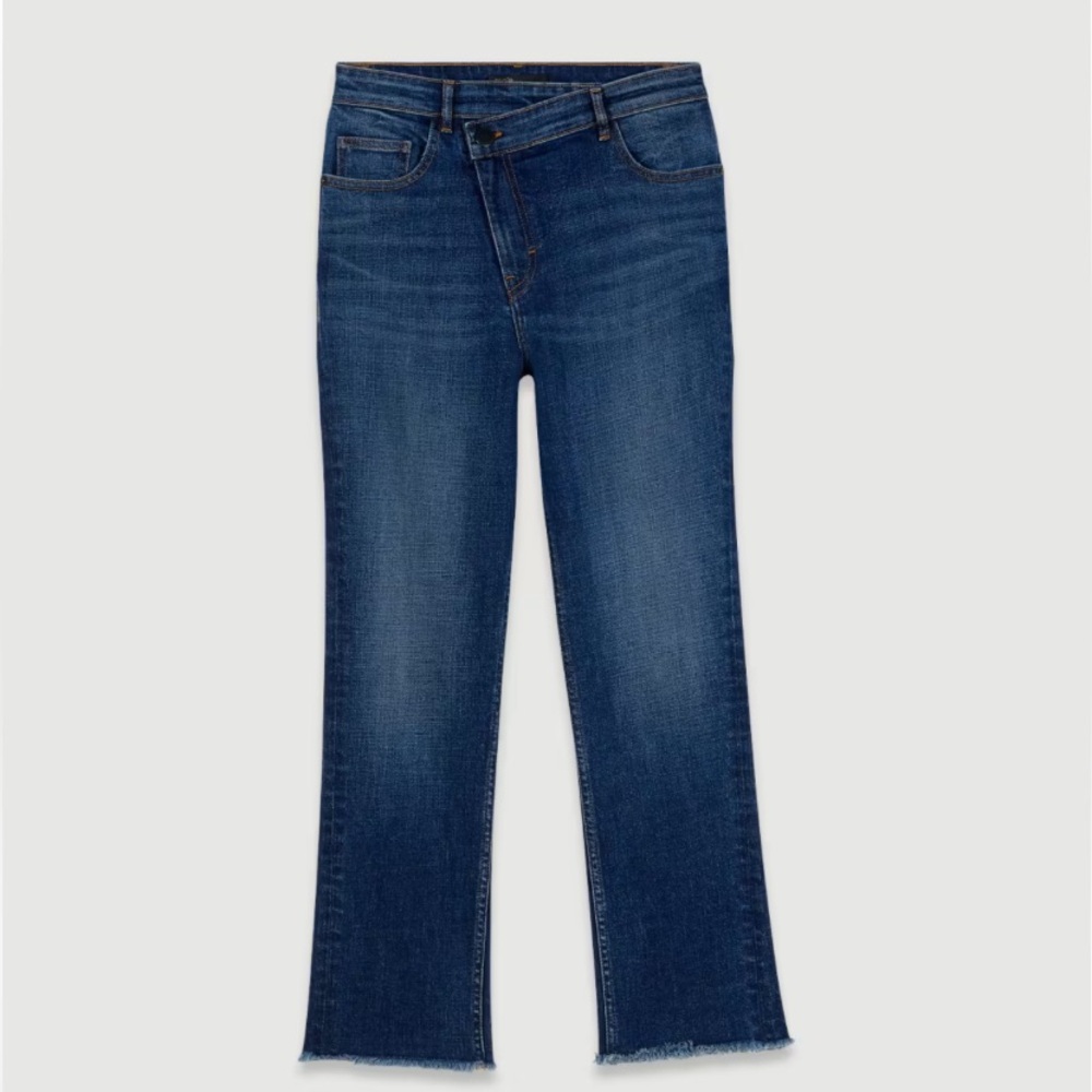 MAJE Jeans, dark wash denim, Size 34 with off set belt